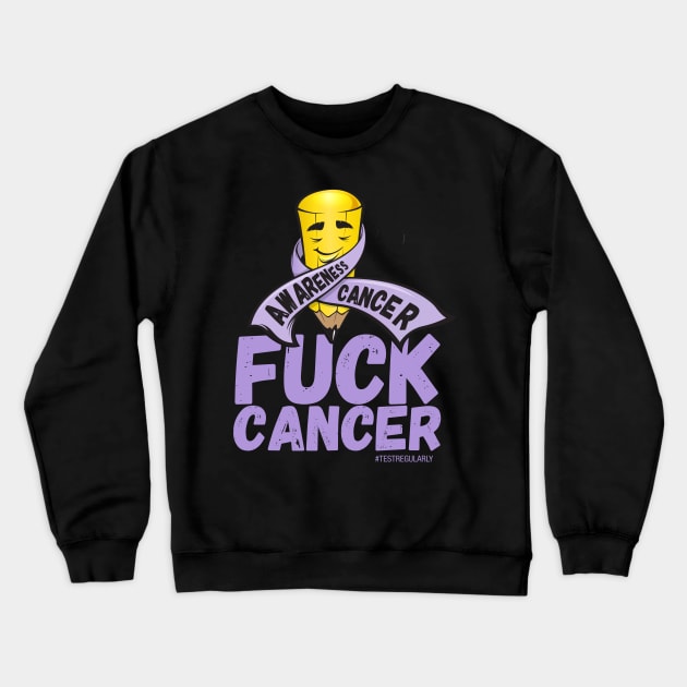 Fuck Cancer, Cancer Awareness Crewneck Sweatshirt by TheophilusMarks